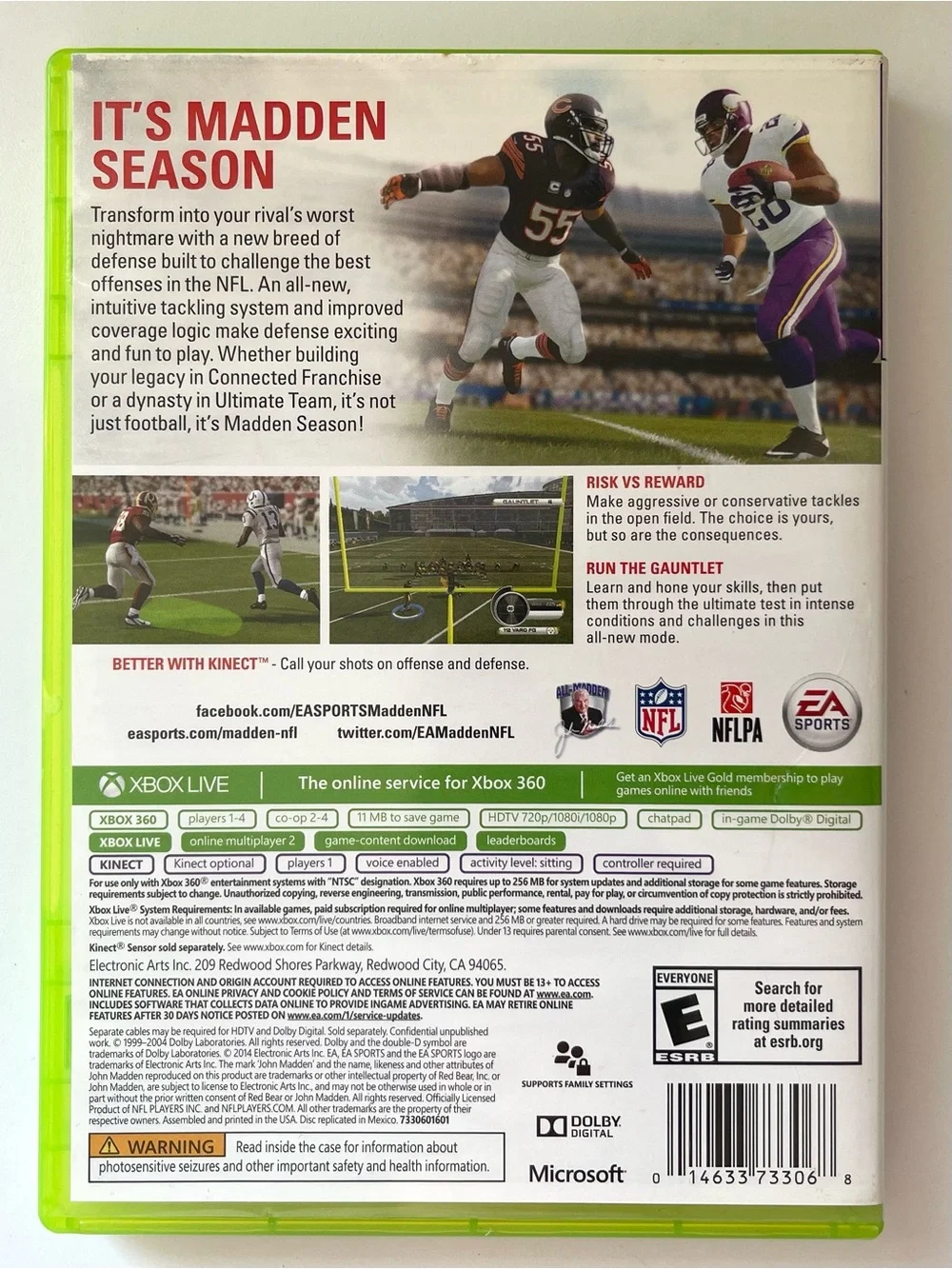 Xbox Football & Basketball Game Lot - Madde 15 17 21 & NBA Live 18 - 4 Games
